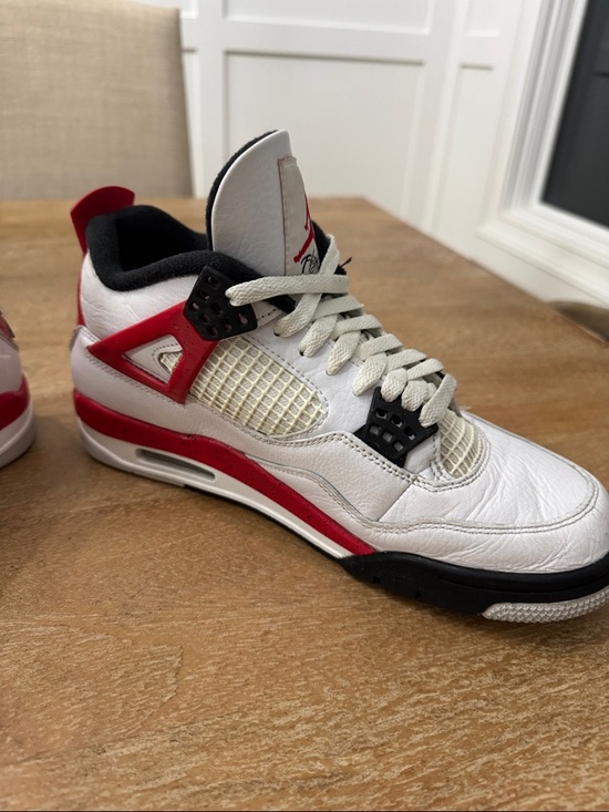 Nike Air Jordan 4 Retro “Red Cement” Men’s Size 8.5 White Fire Red Black Grey